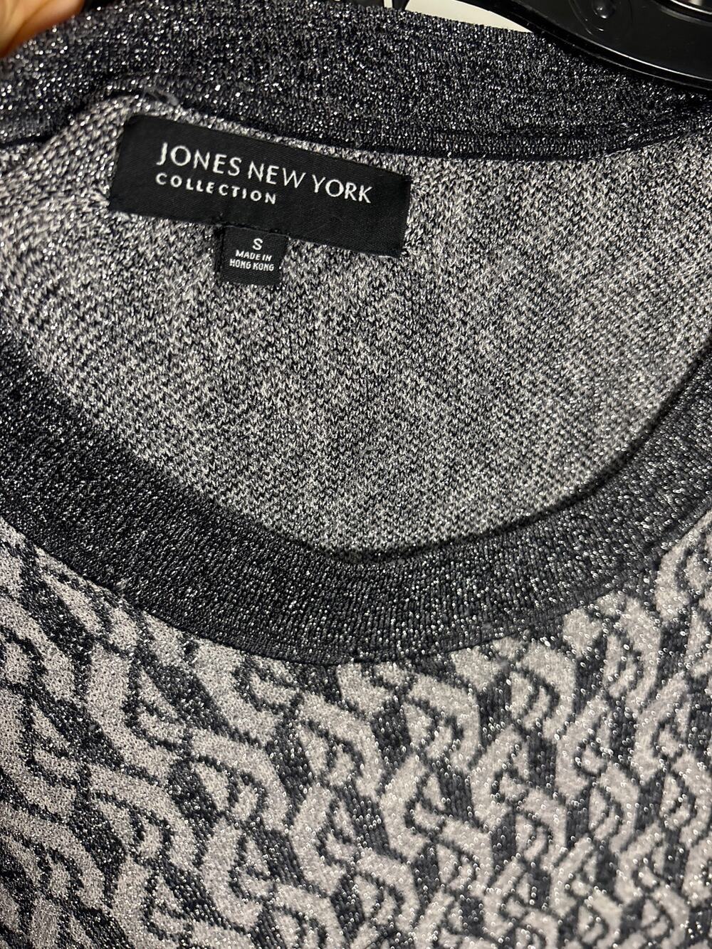 Jones New York Collection shimmery Jacquard Knit Sweater